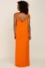 Orange Linen V-Neck Tie Strap Maxi Dress sold by Pinkblush