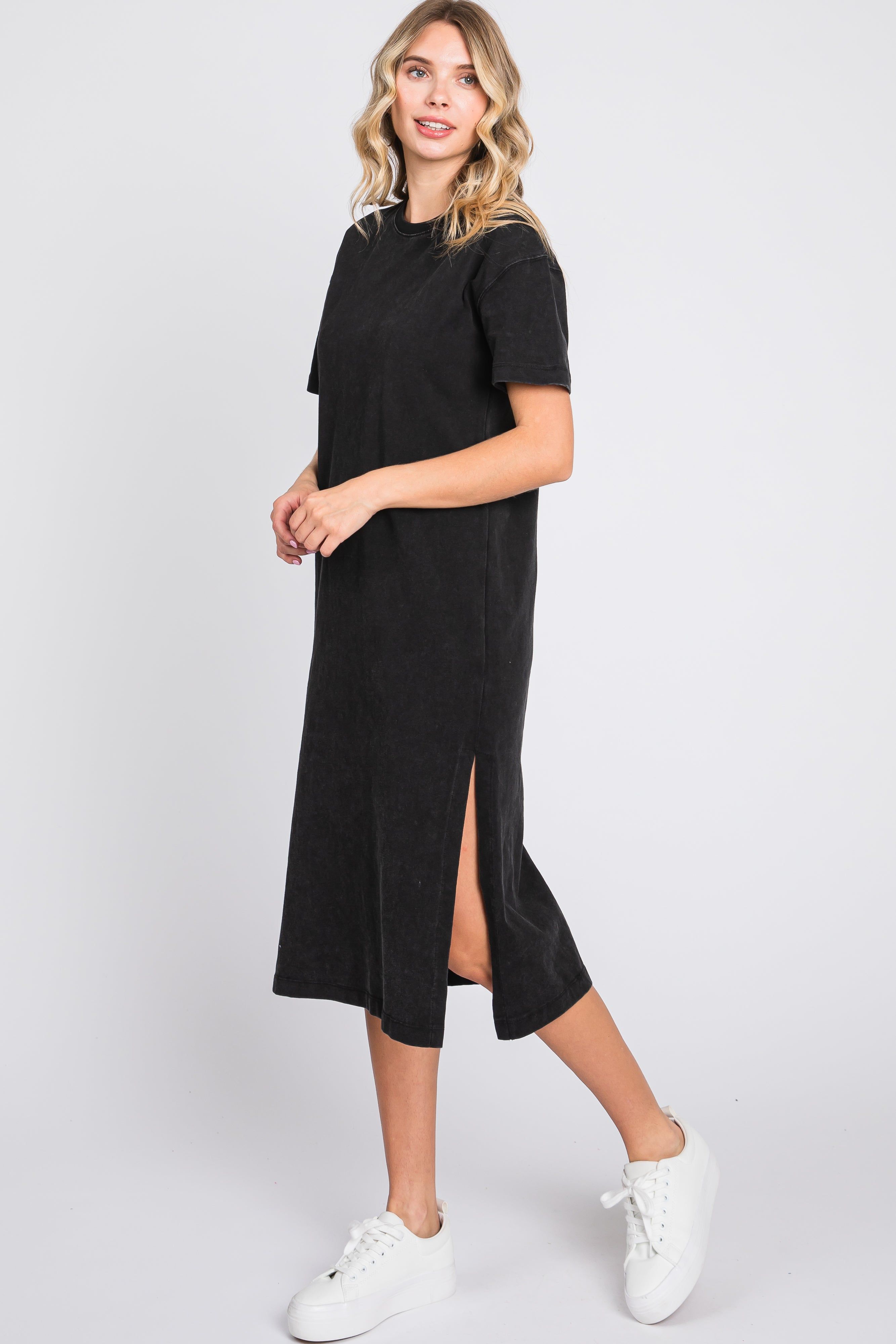 Charcoal T-Shirt Midi Dress sold by Pinkblush product image thumbnail 2