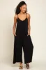 Black Basic Cropped Wide Leg Jumpsuit sold by Pinkblush