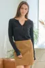Black Button Front Long Sleeve Top sold by Pinkblush