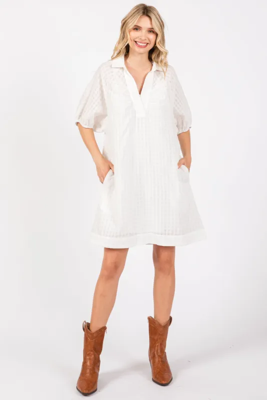 White Monochrome Striped Dress sold by Pinkblush