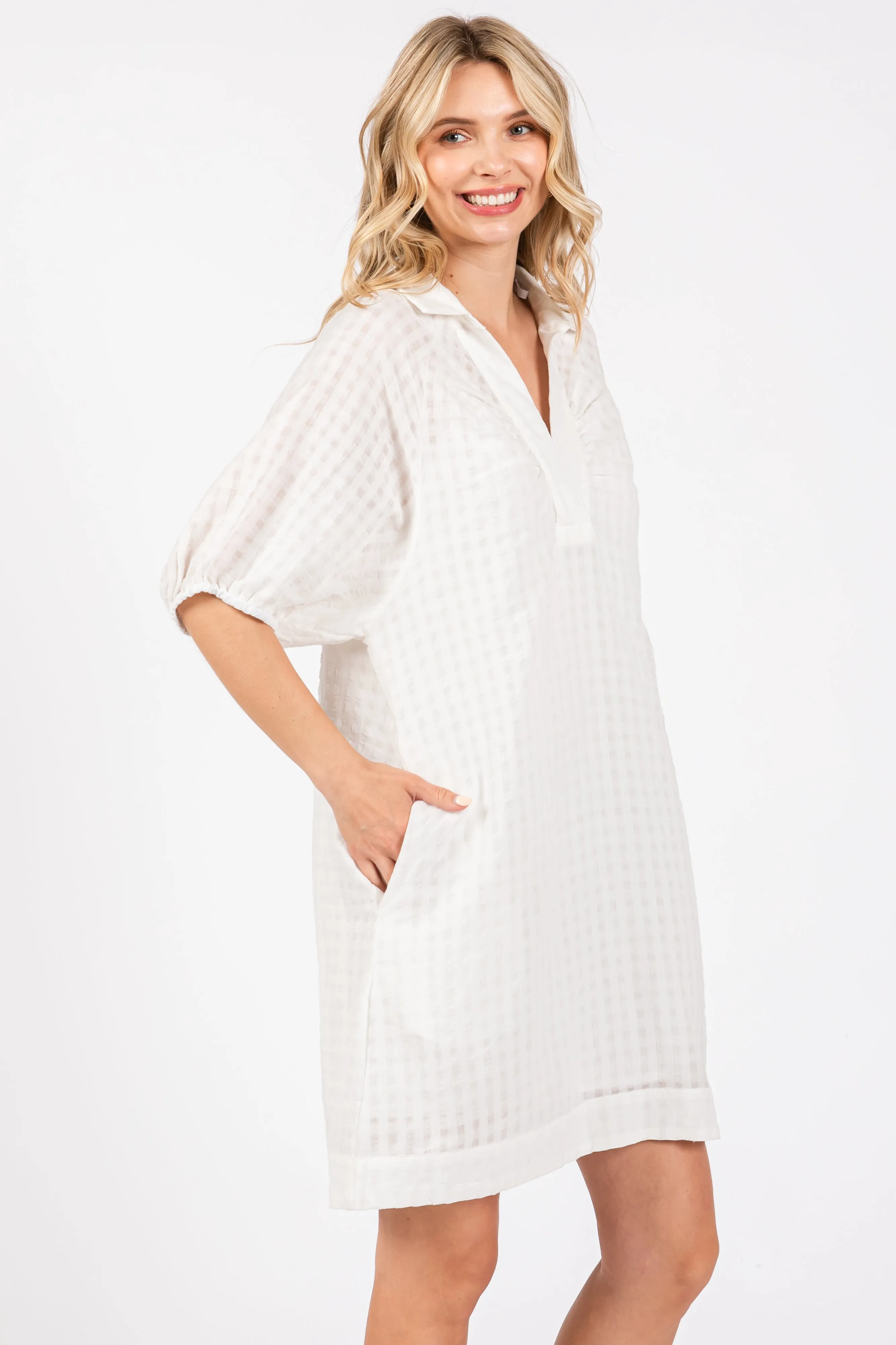 White Monochrome Striped Dress sold by Pinkblush product image thumbnail 3