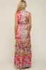 Pink Floral Mock Neck Maternity Maxi Dress sold by Pinkblush