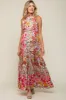 Pink Floral Mock Neck Maternity Maxi Dress sold by Pinkblush