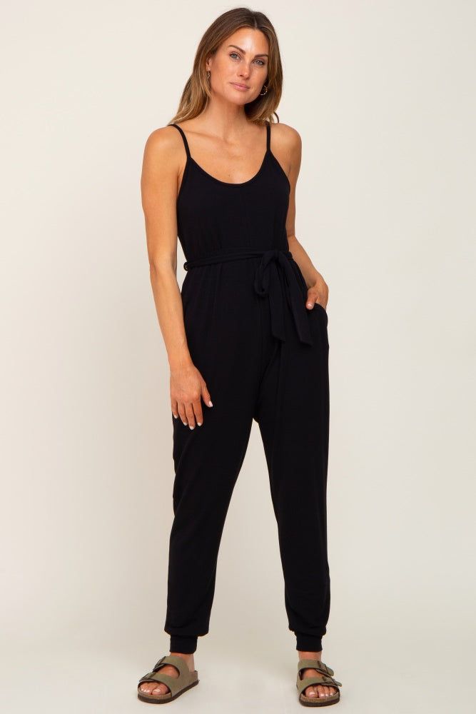 Black Sash Tie Jumpsuit sold by Pinkblush product image thumbnail 4