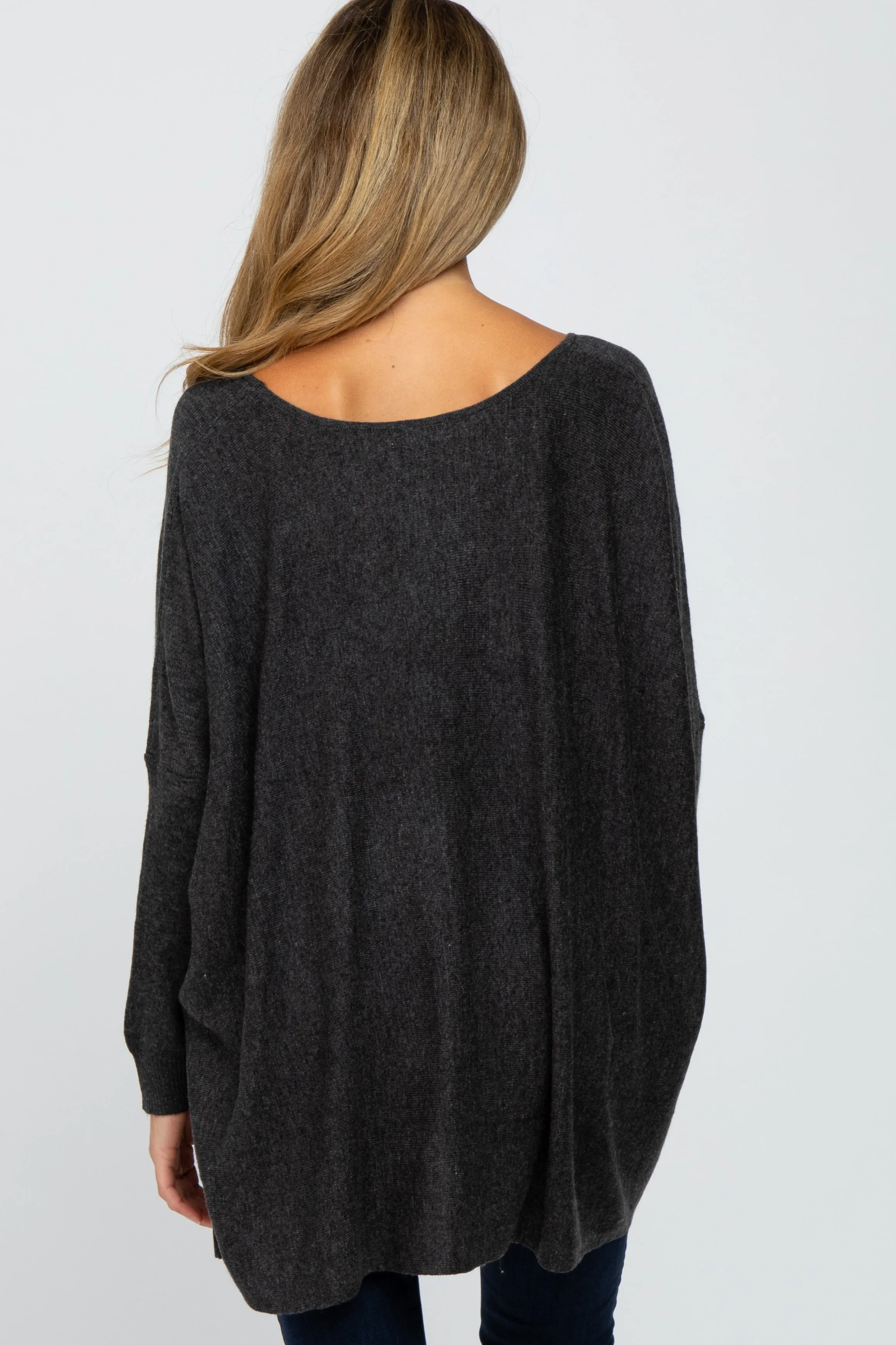 Black Soft Knit Dolman Sleeve Maternity Sweater sold by Pinkblush product image thumbnail 2