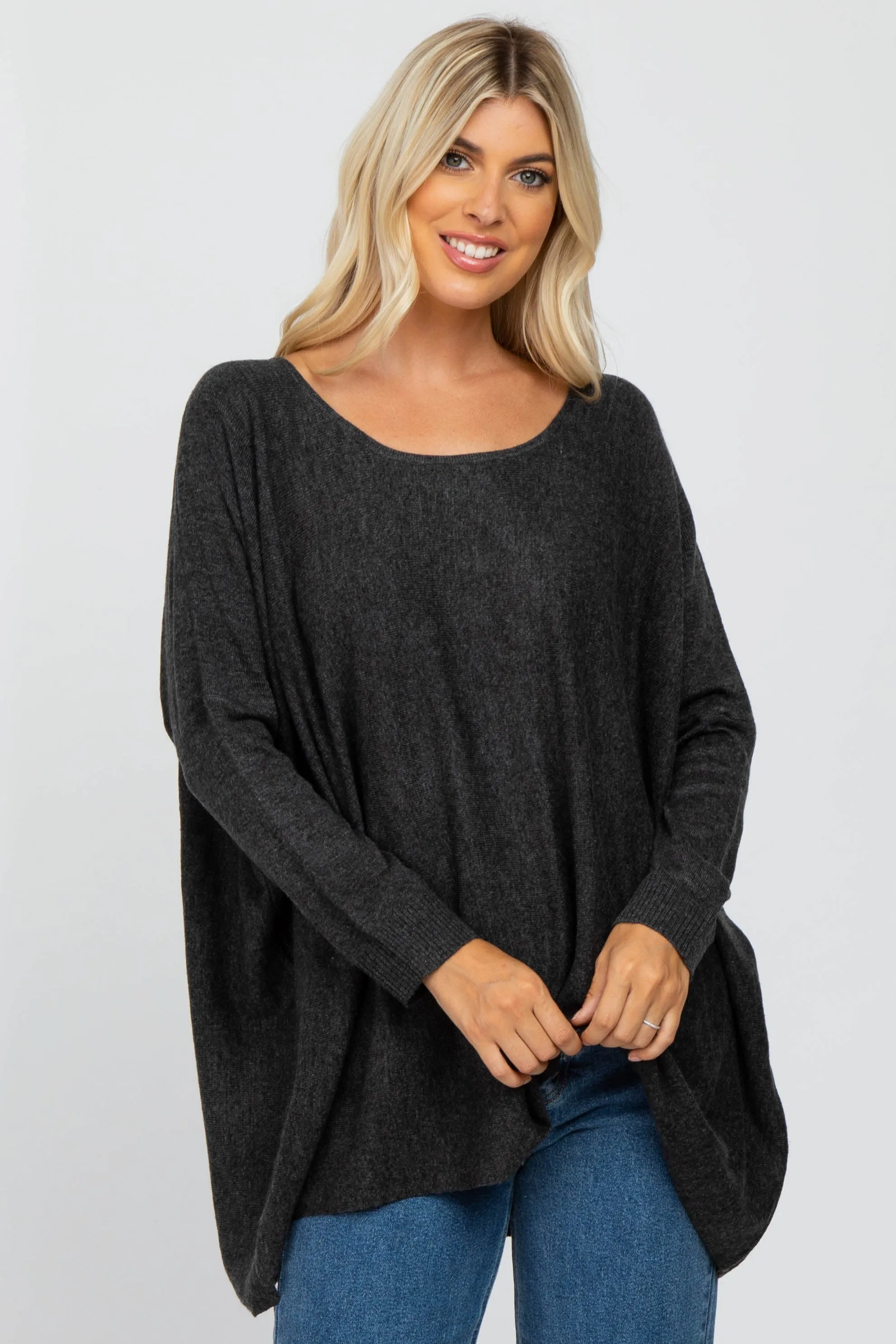 Black Soft Knit Dolman Sleeve Maternity Sweater sold by Pinkblush product image thumbnail 3
