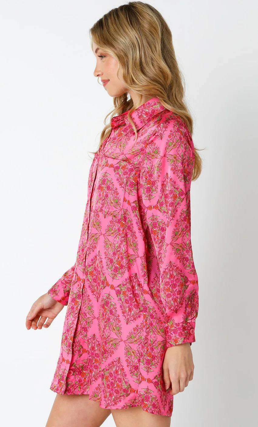 Pink Floral Shirt Dress sold by Pinkblush product image thumbnail 2