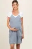 Blue Chambray Front Pocket Maternity Dress sold by Pinkblush