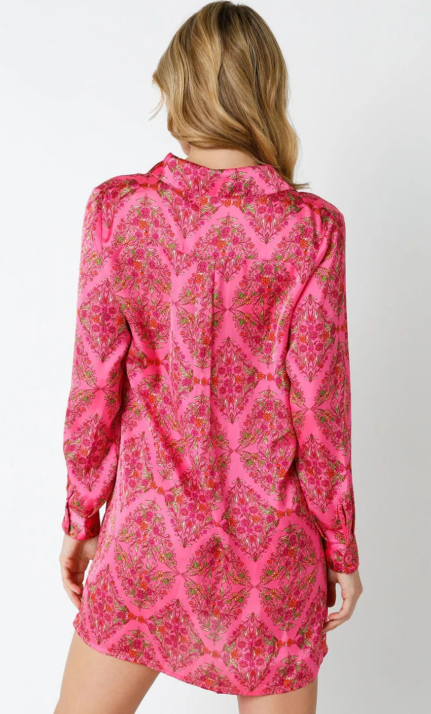 Pink Floral Shirt Dress sold by Pinkblush product image thumbnail 3