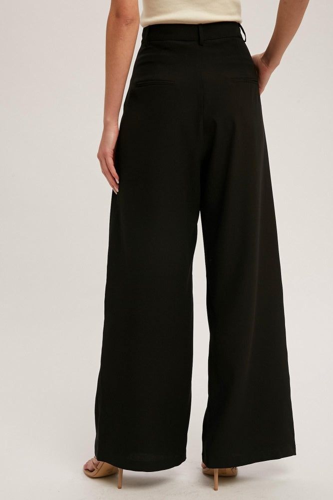 Black Pintuck Wide Leg Pants sold by Pinkblush product image thumbnail 4