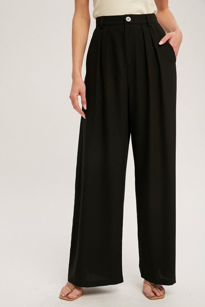 Black Pintuck Wide Leg Pants sold by Pinkblush product image thumbnail 2