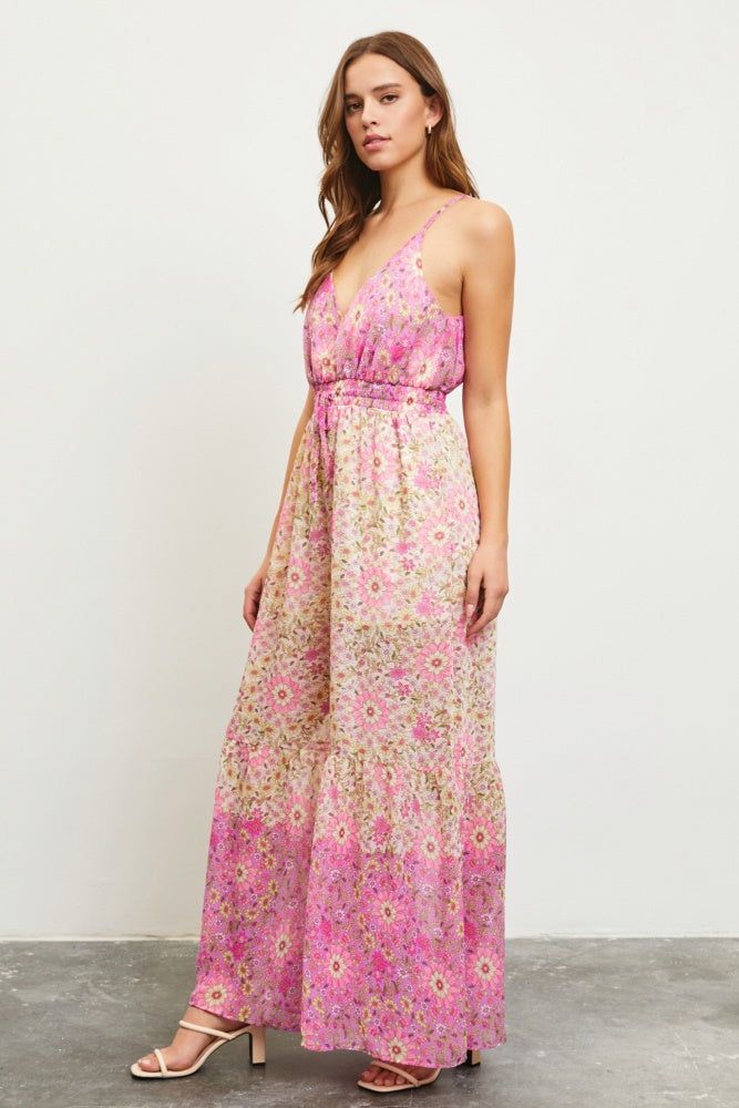 Cream Flower Print Jumpsuit sold by Pinkblush product image thumbnail 2