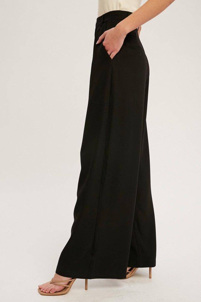 Black Pintuck Wide Leg Pants sold by Pinkblush product image thumbnail 3