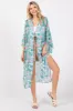 Teal Floral Bell Sleeve Cover-Up sold by Pinkblush