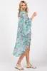 Teal Floral Bell Sleeve Cover-Up sold by Pinkblush