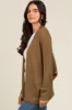 Olive Knit Open Front Cardigan sold by Pinkblush