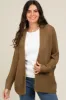 Olive Knit Open Front Cardigan sold by Pinkblush