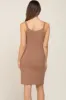 Mocha Sleeveless Ribbed Maternity Dress sold by Pinkblush