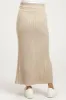 Beige Ribbed Knit Wrap Maternity Maxi Skirt sold by Pinkblush