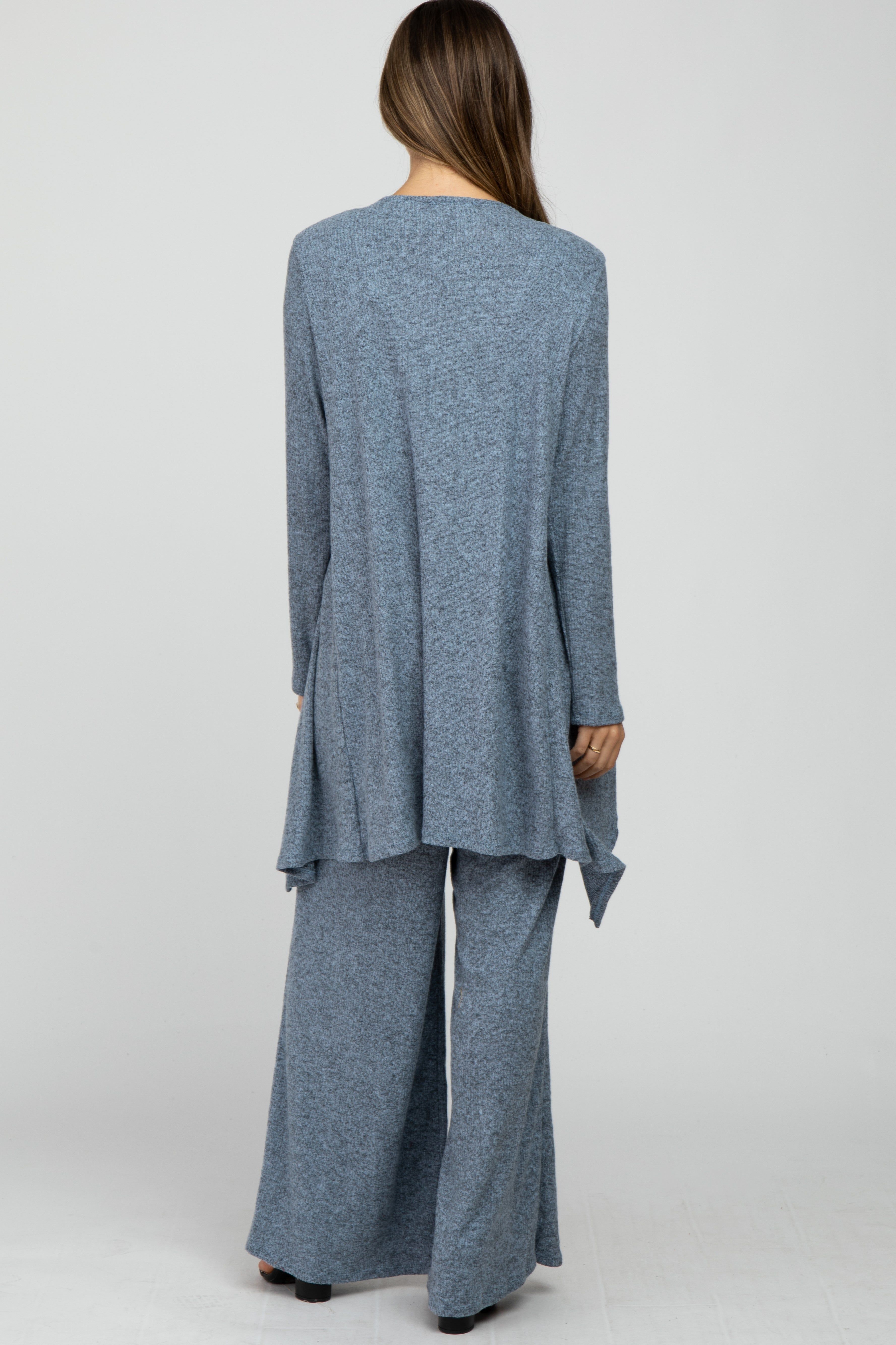 Blue Ribbed 2 Piece Maternity Set sold by Pinkblush product image thumbnail 4