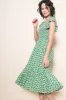 Green Floral Smocked Midi Dress sold by Pinkblush