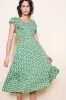 Green Floral Smocked Midi Dress sold by Pinkblush