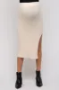 Ivory Fuzzy Ribbed Maternity Midi Skirt sold by Pinkblush