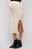 Ivory Fuzzy Ribbed Maternity Midi Skirt sold by Pinkblush