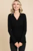 Black Ribbed Collared Long Sleeve Top sold by Pinkblush
