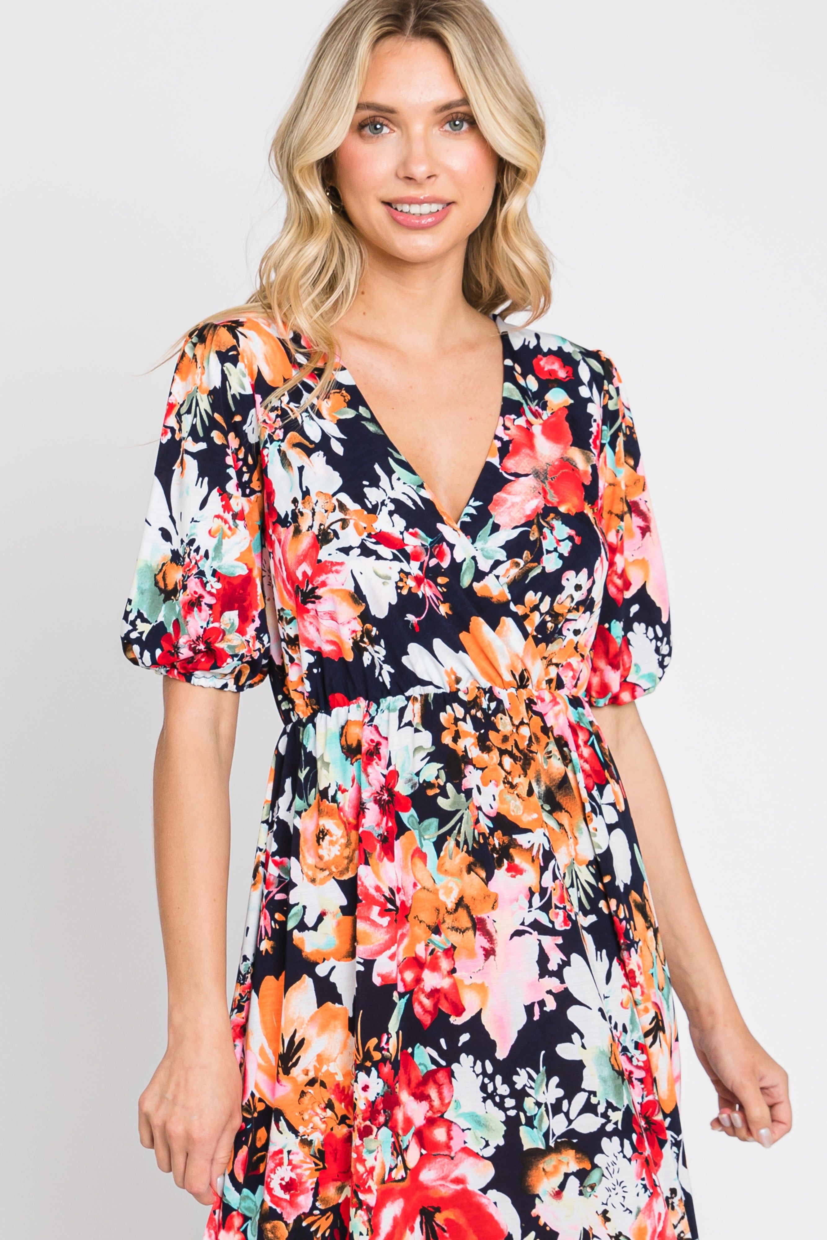 Multi-Color Floral Print Dress sold by Pinkblush product image thumbnail 4