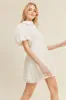 White Bubble Hem Shirt Dress sold by Pinkblush