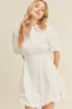 White Bubble Hem Shirt Dress sold by Pinkblush