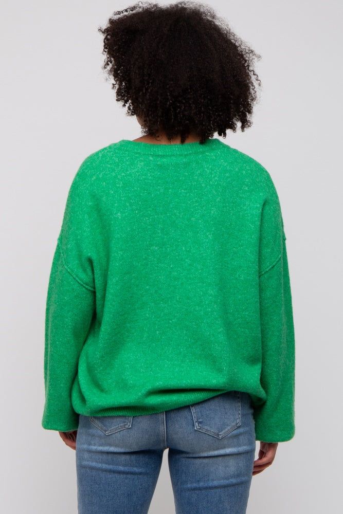 Green Basic Drop Shoulder Sweater sold by Pinkblush product image thumbnail 4