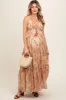 Cream Paisley Print Halter Maternity Maxi Dress sold by Pinkblush