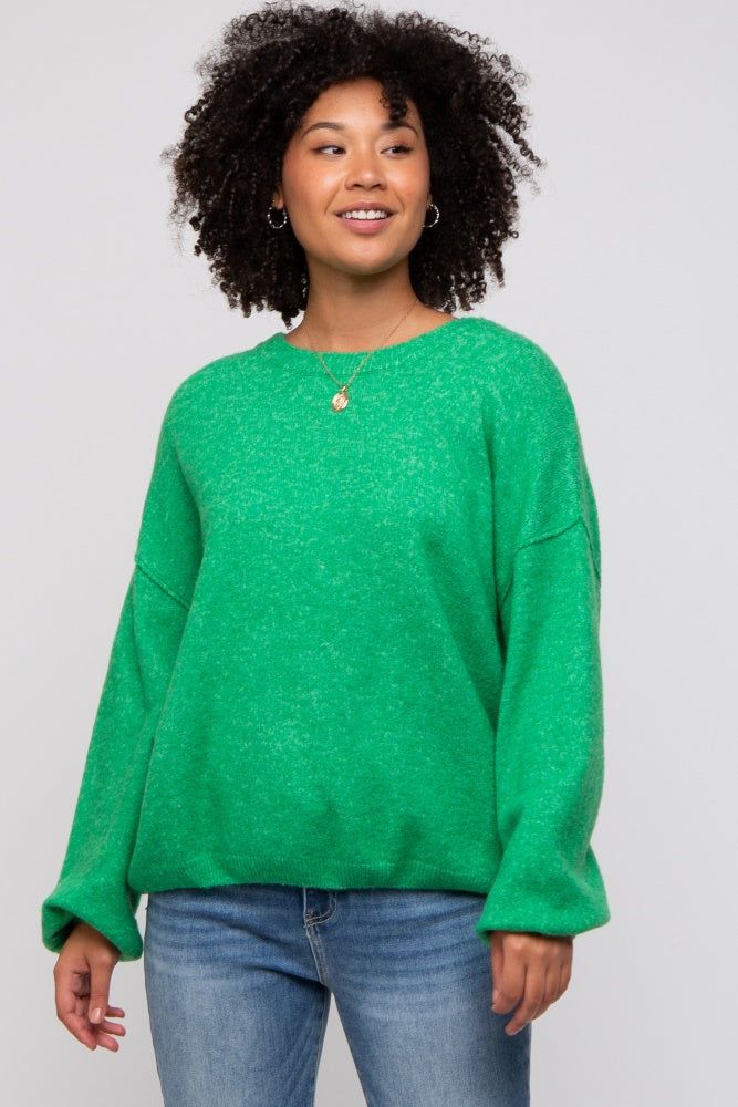 Green Basic Drop Shoulder Sweater sold by Pinkblush product image thumbnail 2
