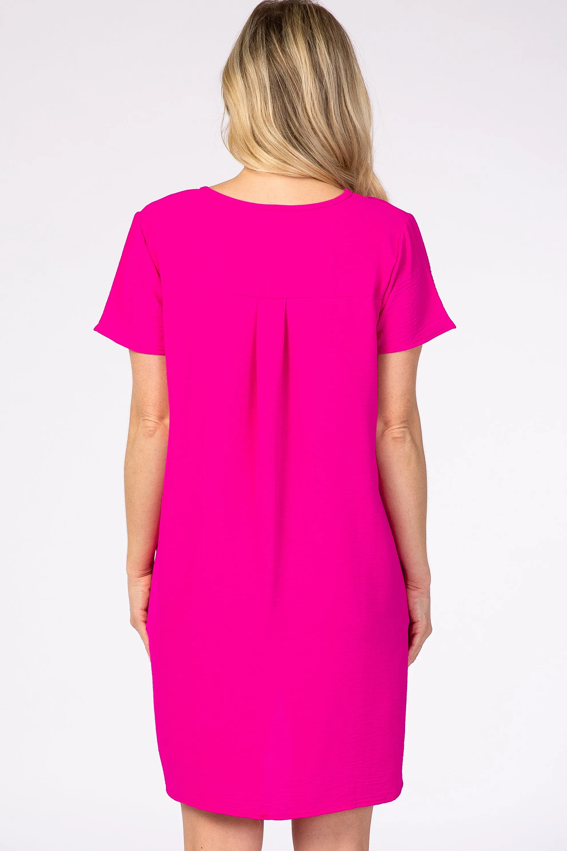 Pink V-Neck Short Sleeve Maternity Dress sold by Pinkblush product image thumbnail 2