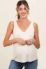 Beige V-Neck Maternity Tank Top sold by Pinkblush