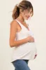 Beige V-Neck Maternity Tank Top sold by Pinkblush
