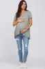 Light Olive V Neck Maternity Top sold by Pinkblush