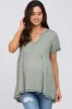Light Olive V Neck Maternity Top sold by Pinkblush