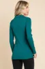 Teal Ribbed Collared Long Sleeve Top sold by Pinkblush