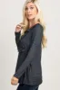PinkBlush Black Heather Ruffle Trim Wrap Nursing Top sold by Pinkblush