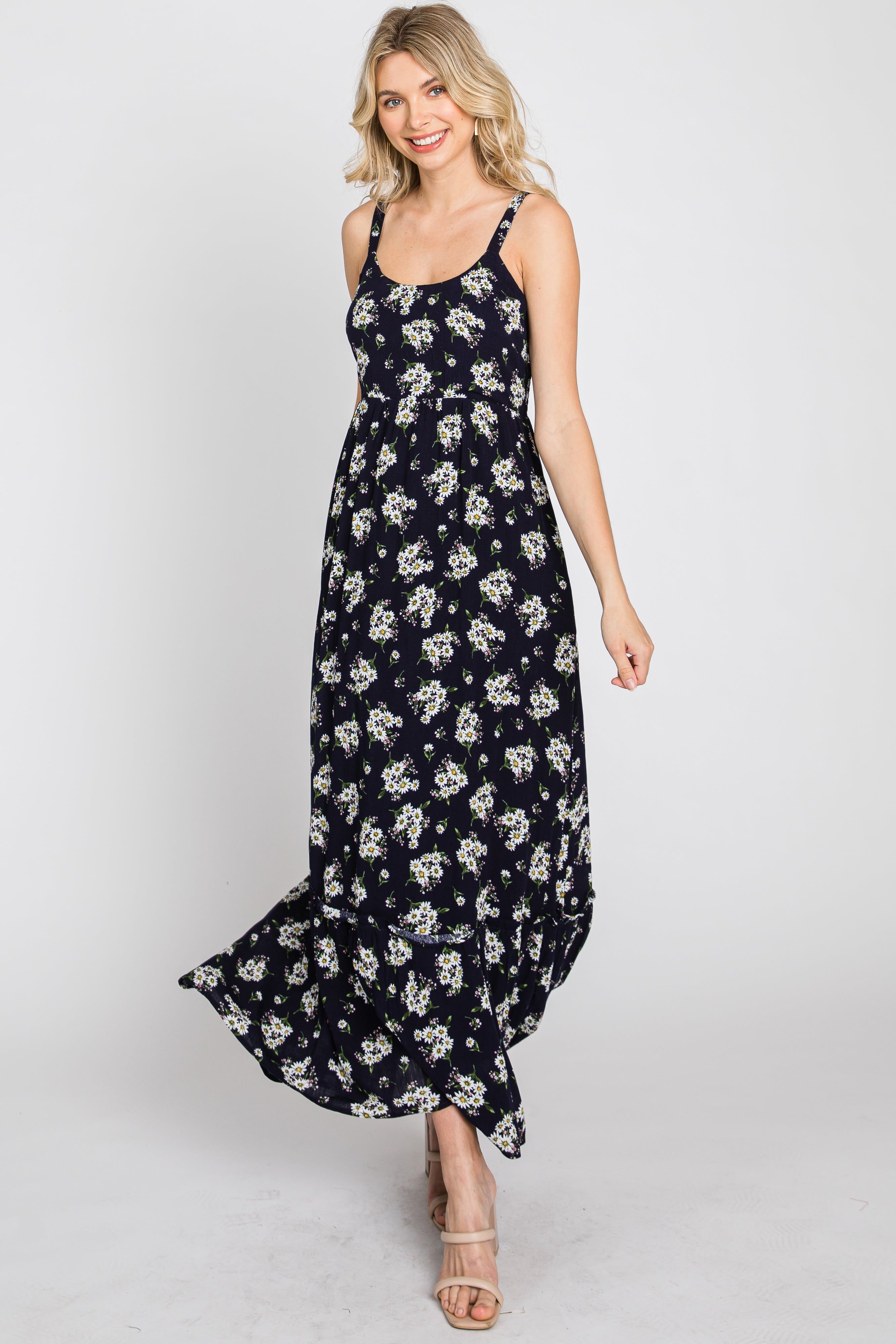 Navy Blue Floral Maxi Dress sold by Pinkblush product image thumbnail 9