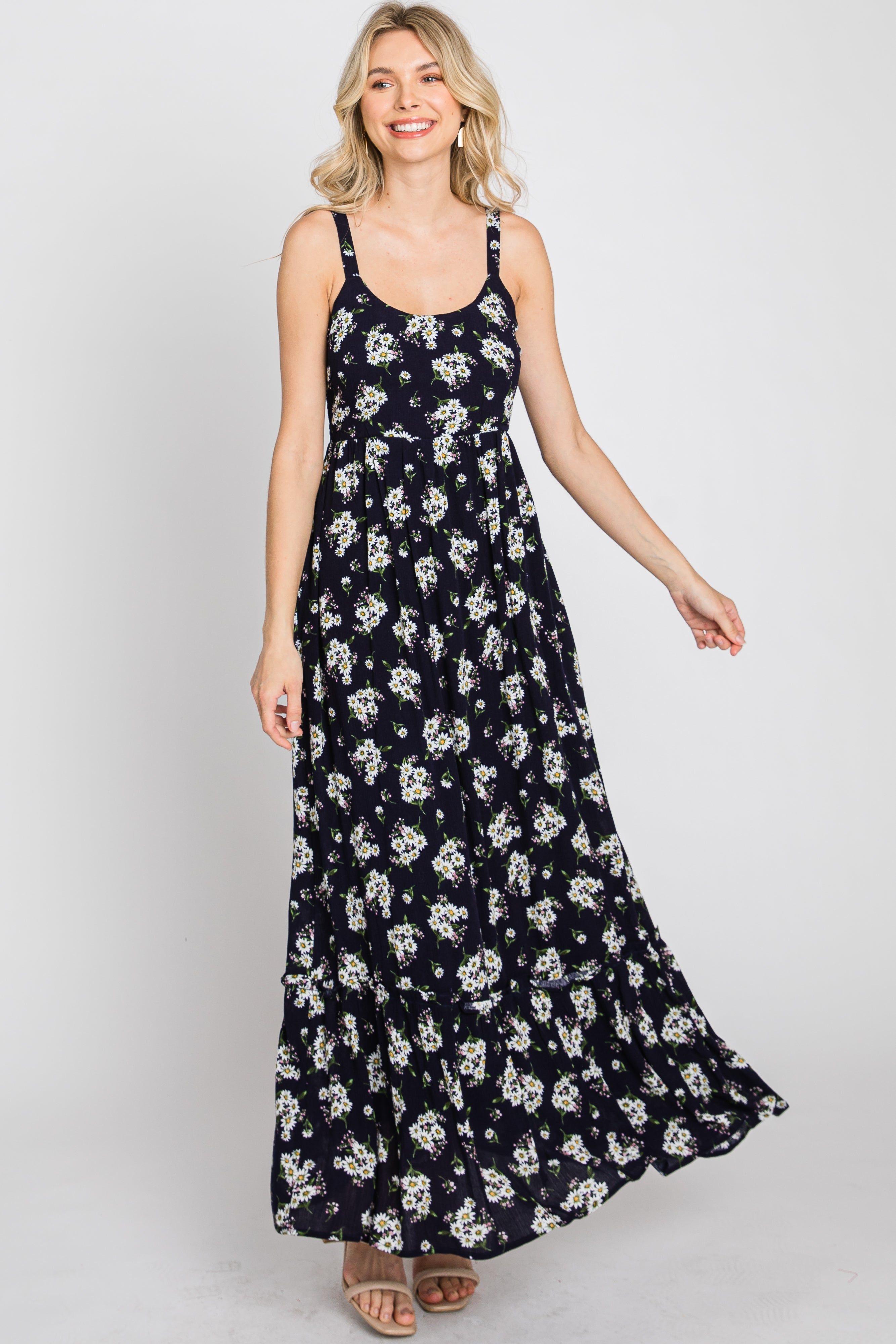 Navy Blue Floral Maxi Dress sold by Pinkblush product image thumbnail 10