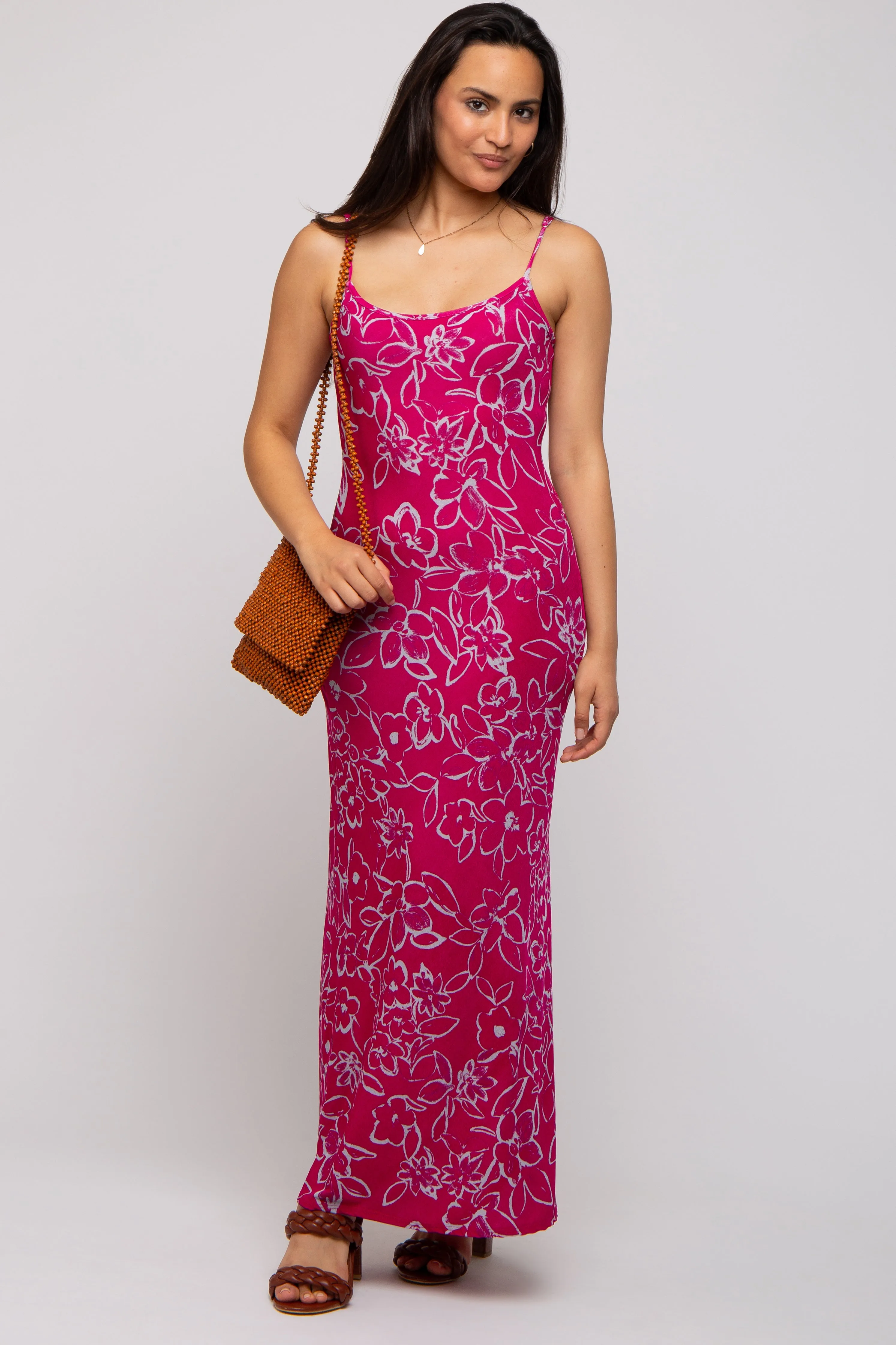 Magenta Floral Maxi Dress sold by Pinkblush product image thumbnail 4