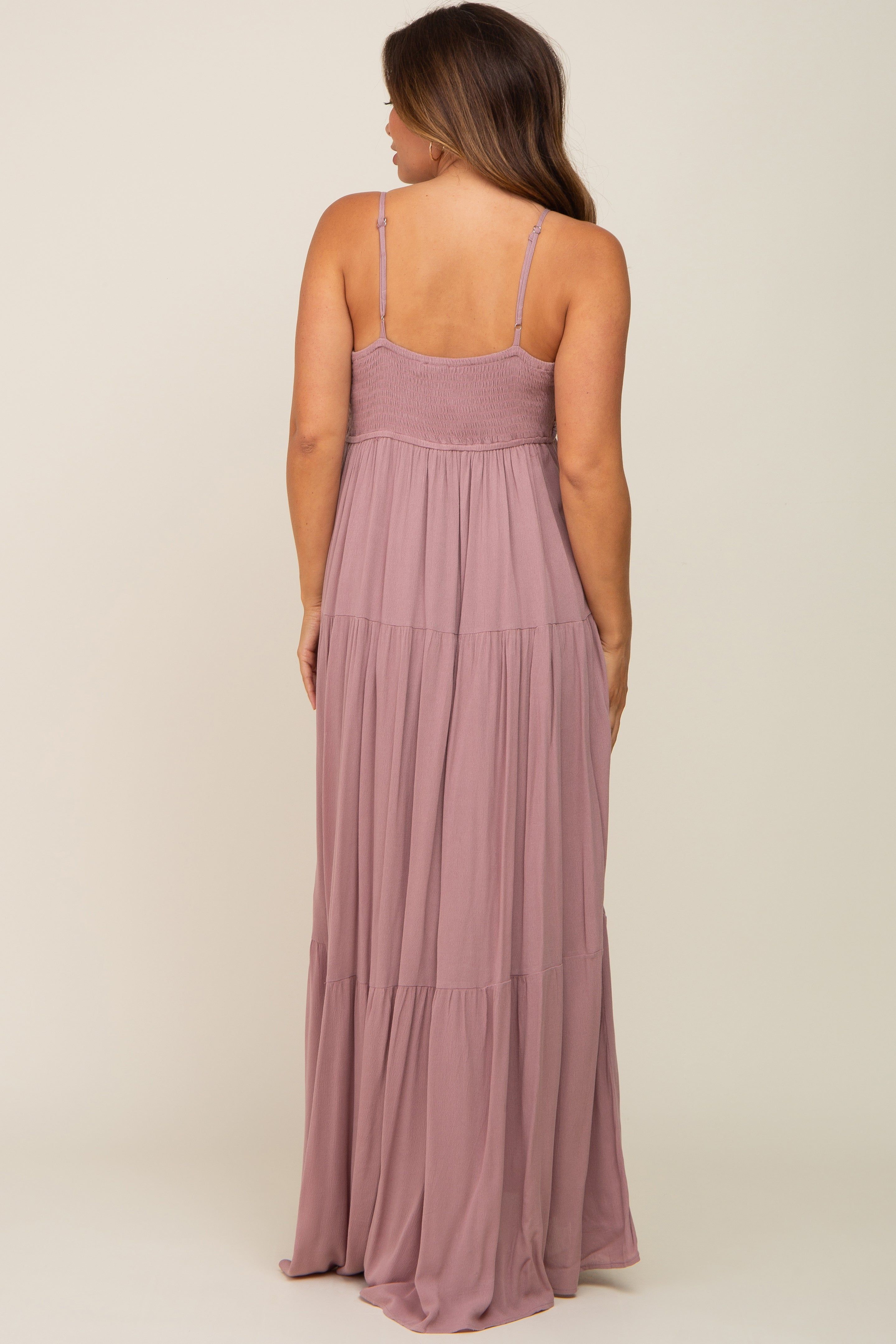 Mauve Floral Embroidery Maternity Maxi Dress sold by Pinkblush product image thumbnail 3