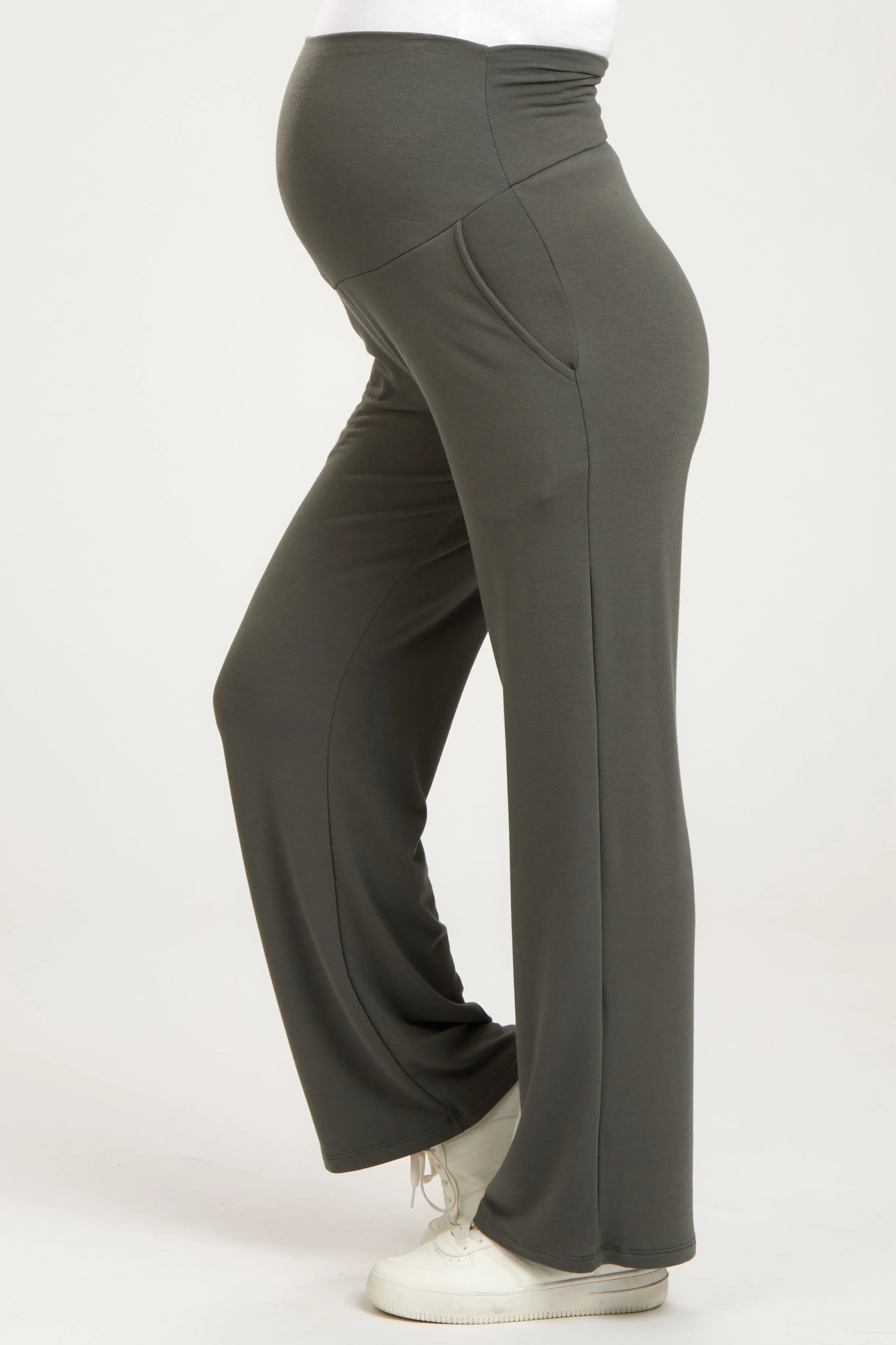 Gray Maternity Yoga Pants sold by Pinkblush product image thumbnail 3