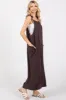 Brown Linen Shoulder Tie Jumpsuit sold by Pinkblush