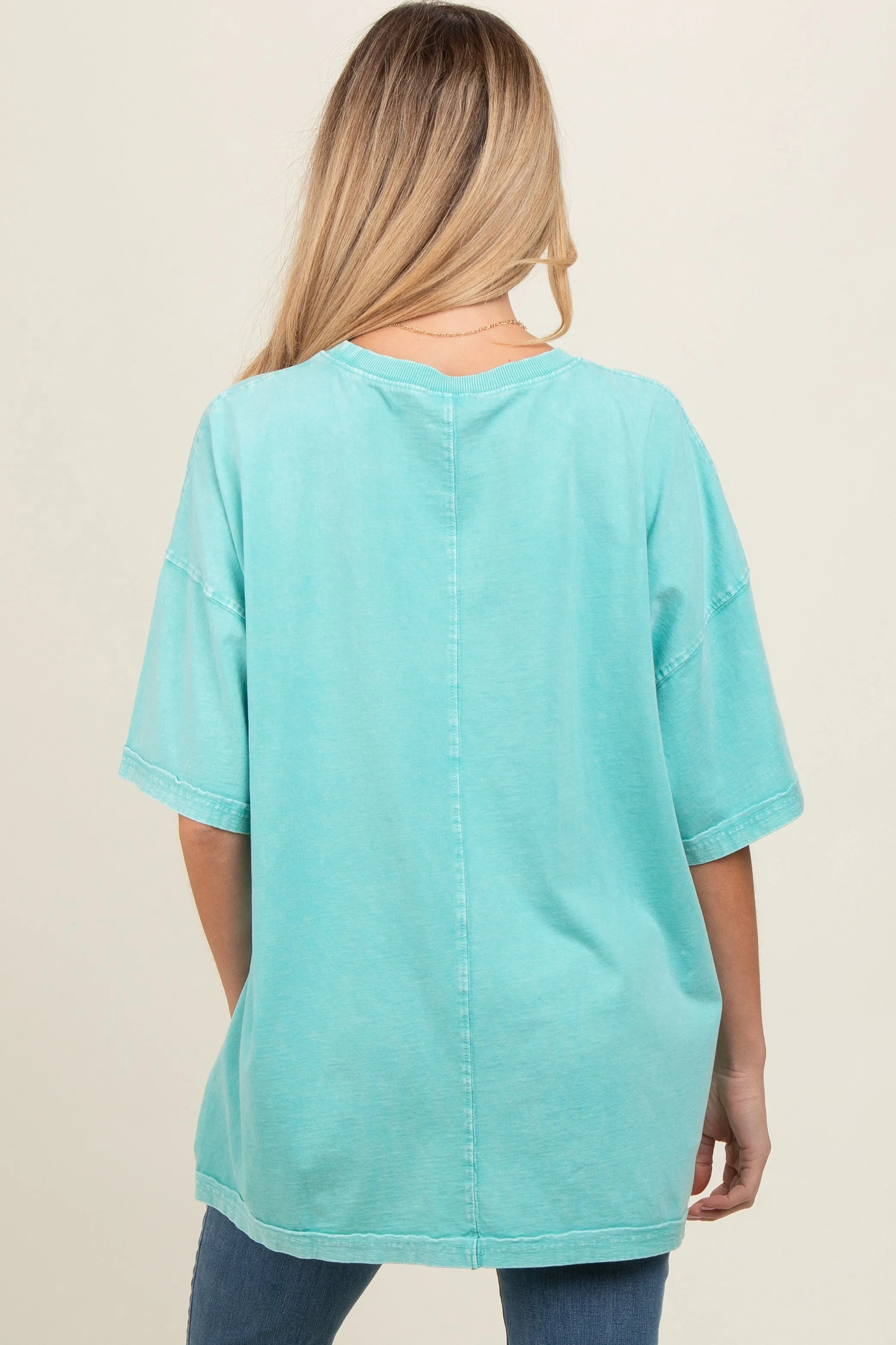 Aqua Faded Wash Maternity Short Sleeve Top sold by Pinkblush product image thumbnail 4